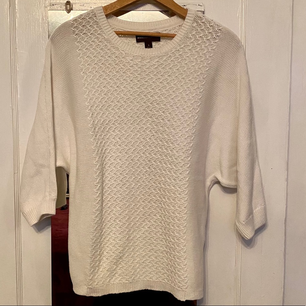Dana Buchman White Pullover Crewneck Sweater Small